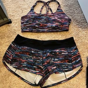 Lululemon bra and shorts